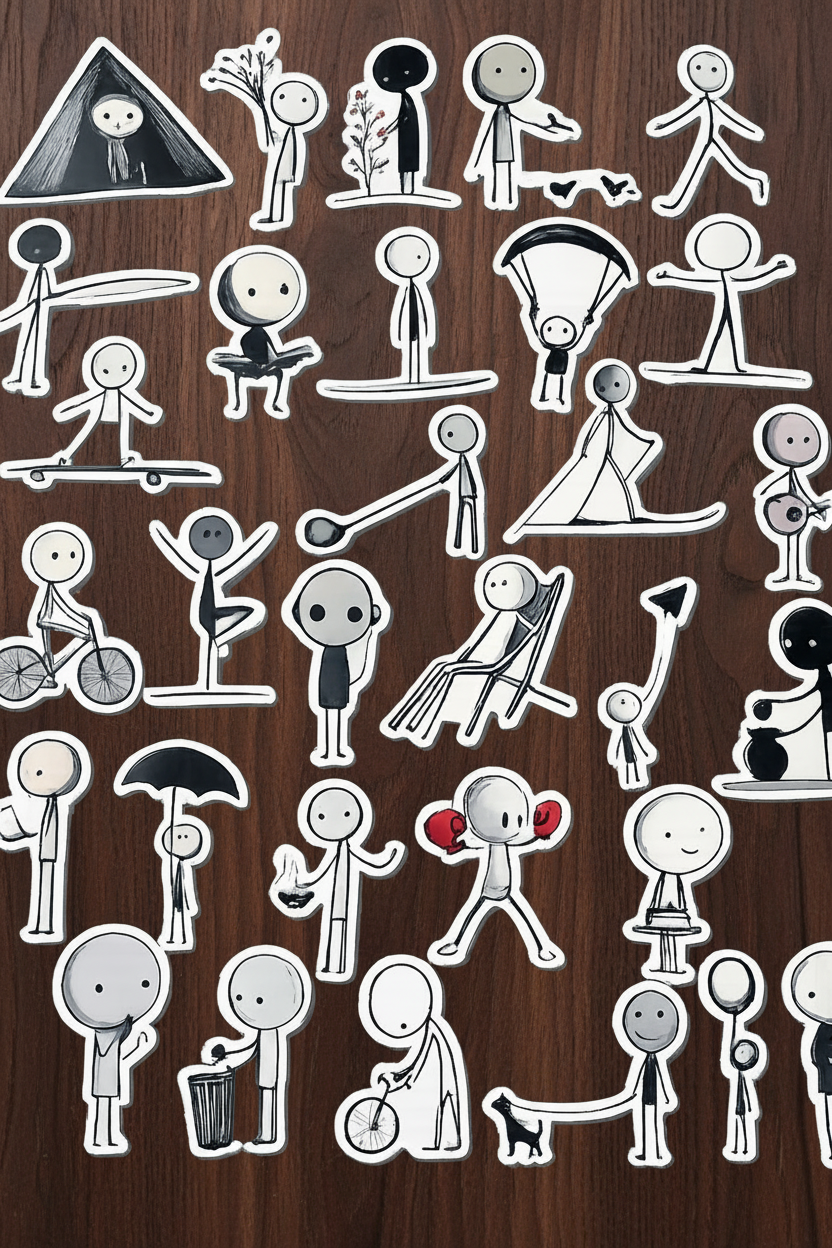 Line Dance - 30 stickman stickers