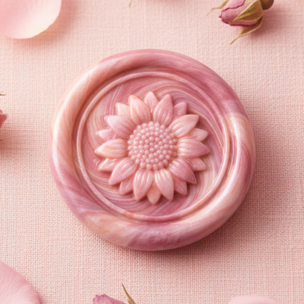 The Icarus Incident - 100 sunflower-shaped wax stamp beads in Rose To The Occasion