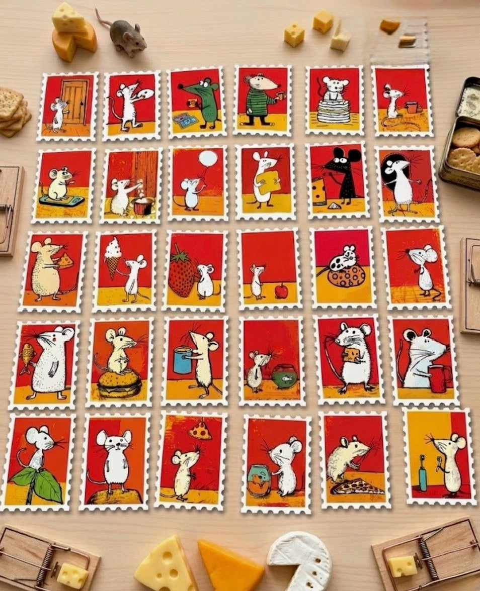 Tiny Crimes, No Regrets - 30 hungry rodent stickers