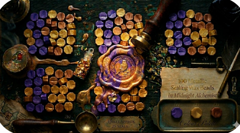Seal The Deal - 100 wax seal beads in Midnight Alchemist