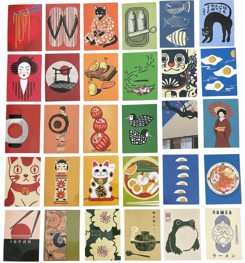 Kitsch And Kabuki - 30 rainbow Japanese stickers