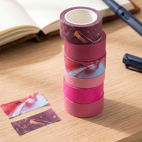 Washi Your Mouth Out - 6 cheeky washi tapes in Raspberry Tart