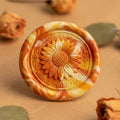 The Icarus Incident - 100 sunflower-shaped wax stamp beads in Naughty Nectarines