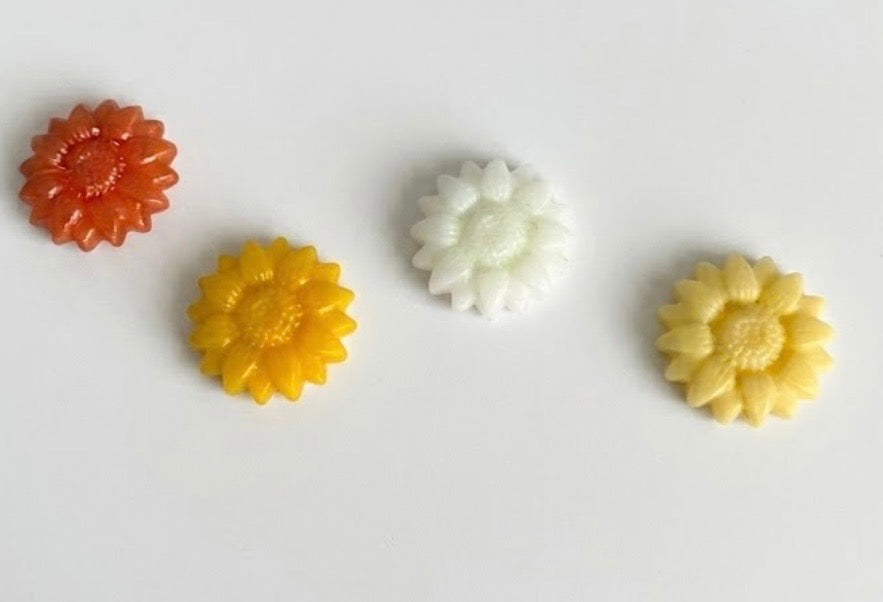 The Icarus Incident - 100 sunflower-shaped wax stamp beads in Naughty Nectarines
