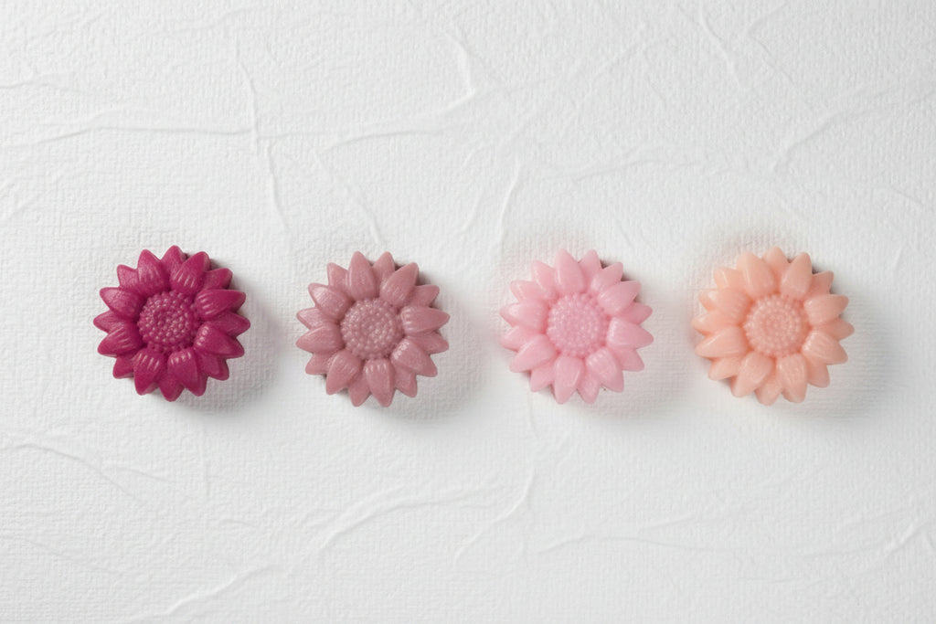 The Icarus Incident - 100 sunflower-shaped wax stamp beads in Rose To The Occasion
