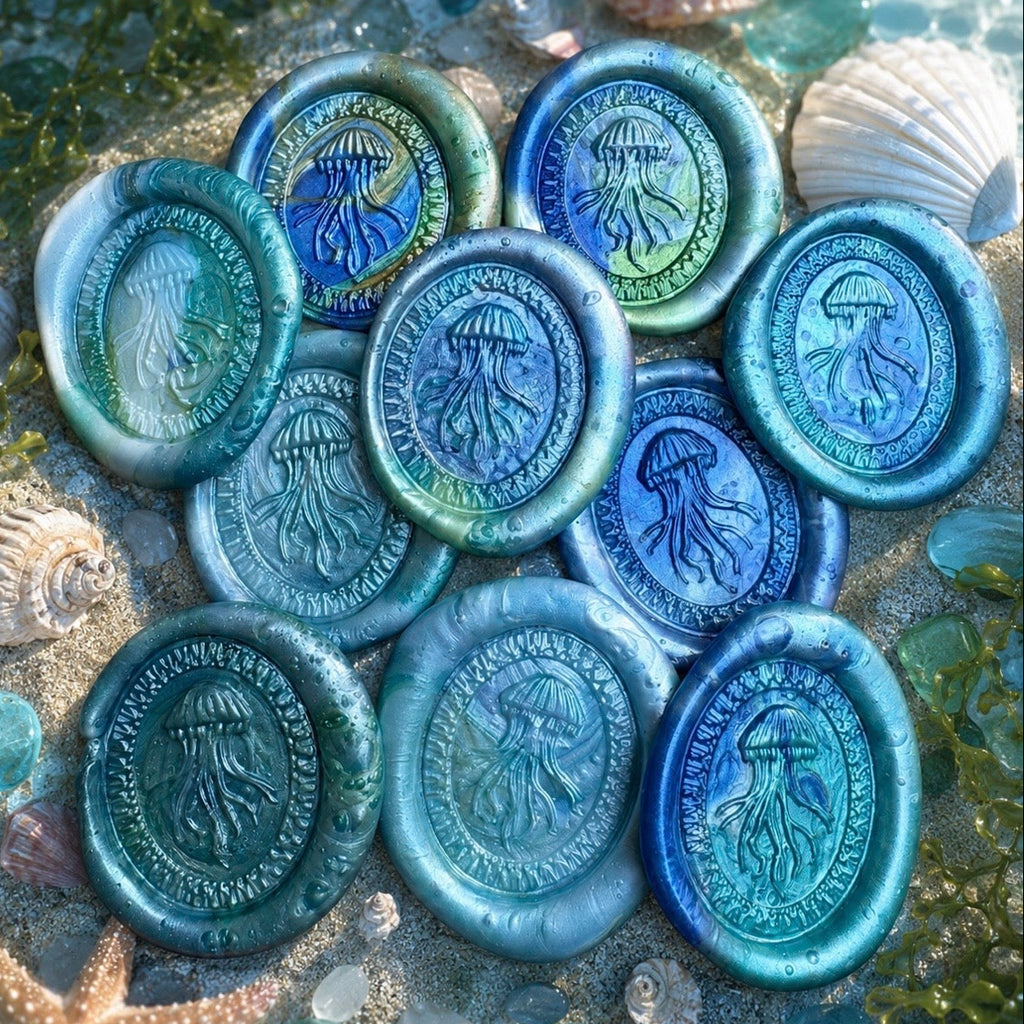 Throw A Wobbly - 21 pre-made wax seals in Aqua