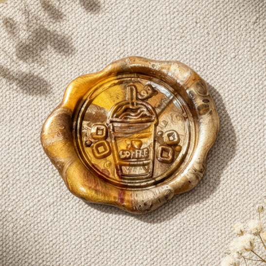 Café Oh Late - 21 pre-made wax seals in Caramel
