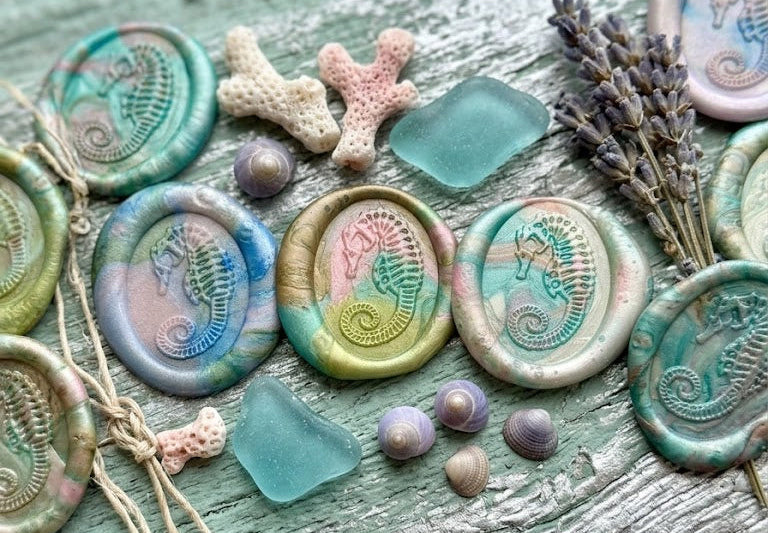 See My Horse - 21 pre-made wax seals in Blue