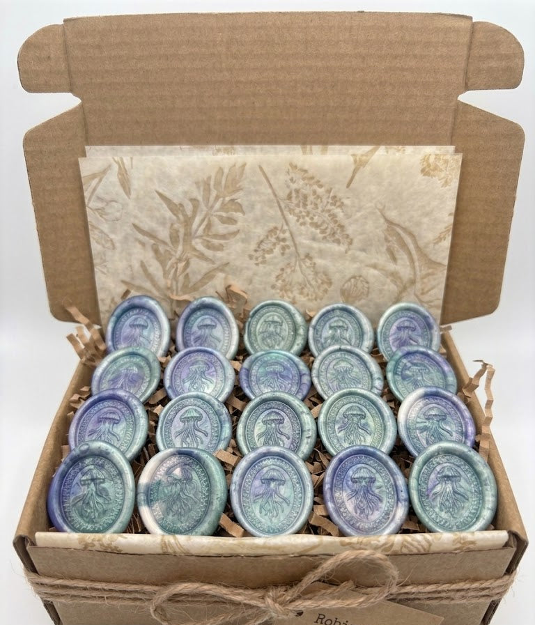 Throw A Wobbly - 21 pre-made wax seals in Aqua