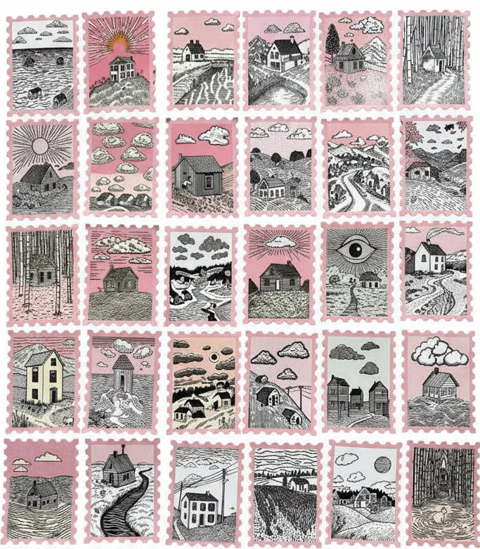 Sketchy Neighbourhood - 30 lined up stickers