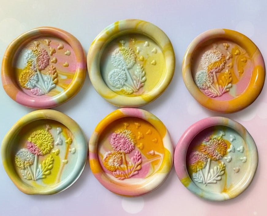 Handmade Stuff - 21 pre-made wax seals in Sherbet