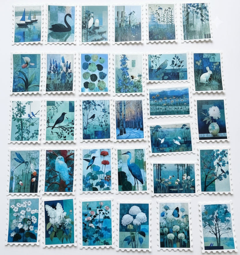 Blue Tones - 30 muted blue stickers