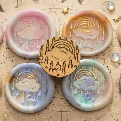 Celestial Sprinkle - Stars and cloud wax seal stamp