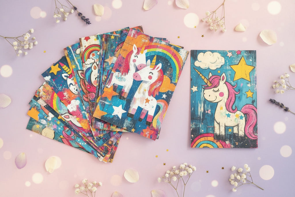 Sparkle Donkey - 20 glammed up unicorn postcards