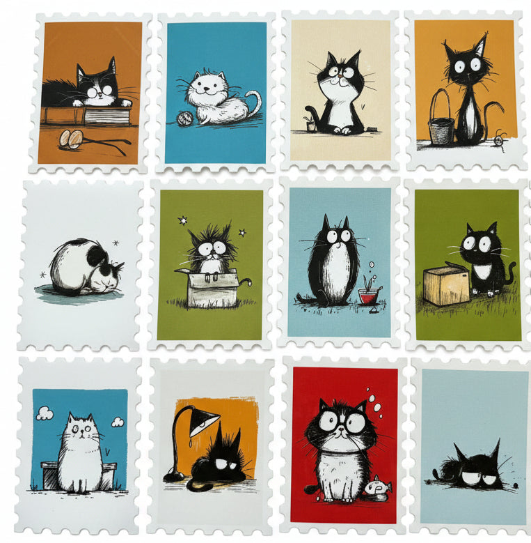 By A Whisker - 30 cat stickers