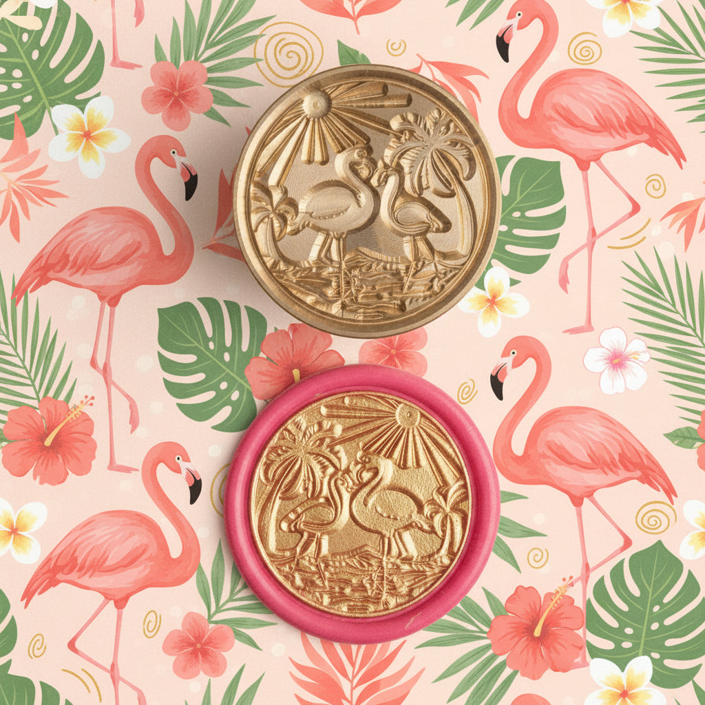 Flock 'n' Roll - Flamingo wax seal stamp
