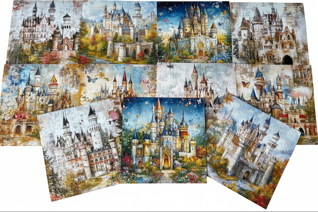 If The Shoe Fits - 10 sheets of fairytale castle paper