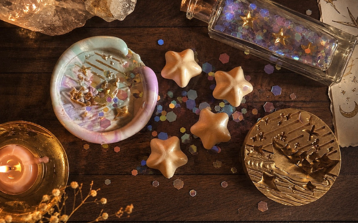 Handmade Stuff - 21 pre-made wax seals in Celestial Sparkle