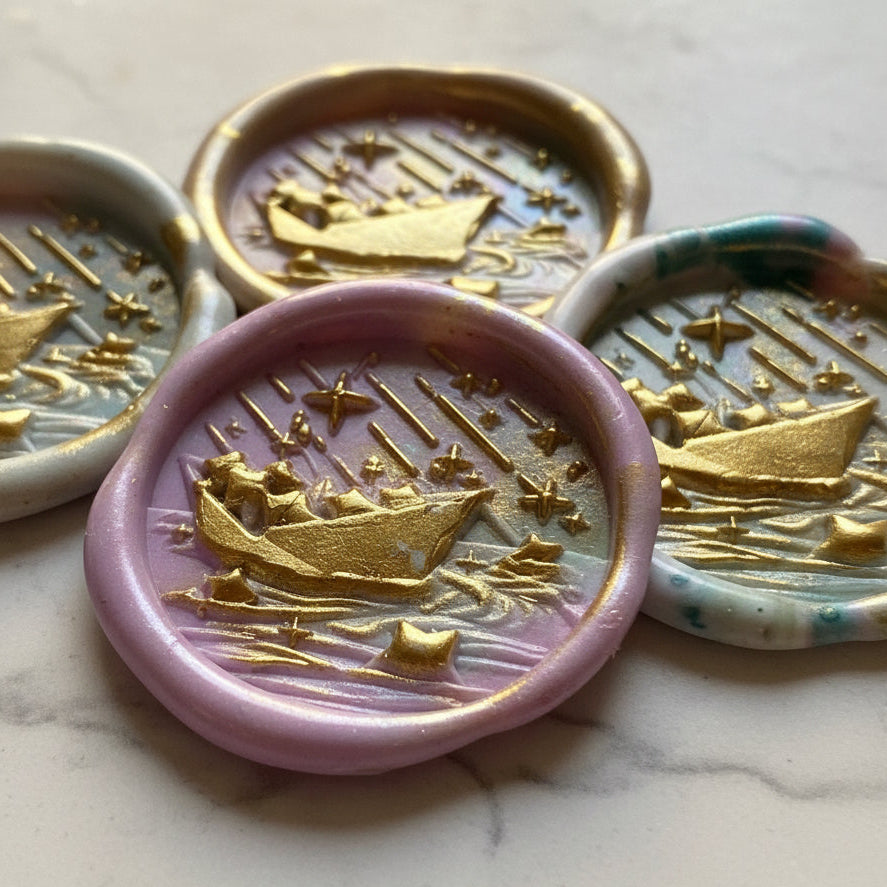 Starlit Cargo - Paper boat wax seal stamp