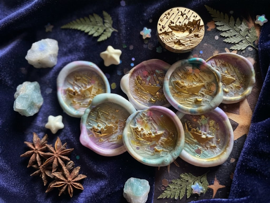 Handmade Stuff - 21 pre-made wax seals in Celestial Sparkle