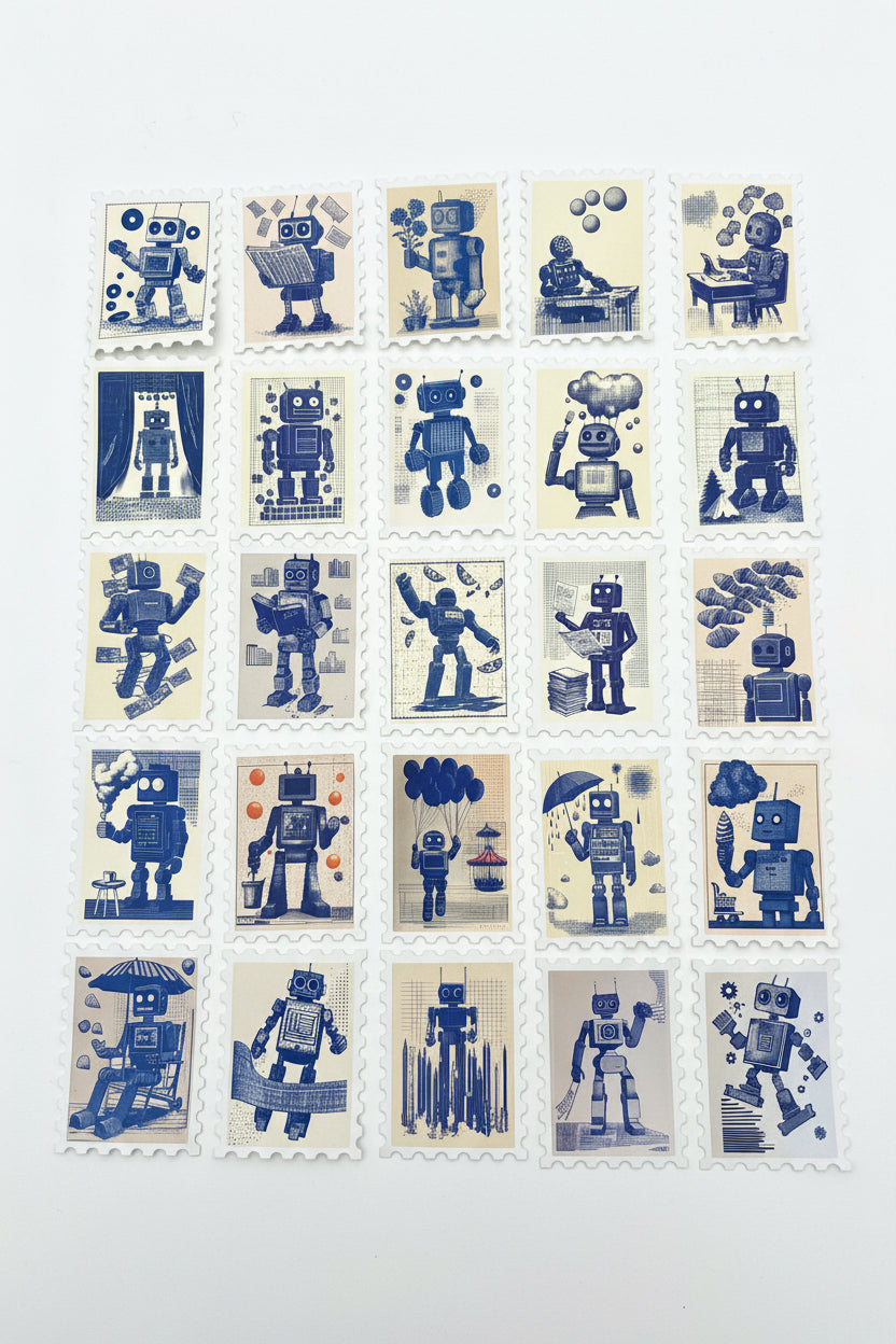 Blue Prints - 30 engineered stickers